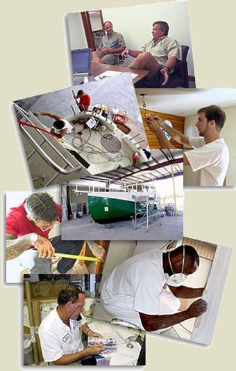 collage of construction images at mirage manufacturing