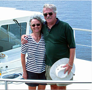 Jack and Barbara Kerschner aboard an N37 trawler
